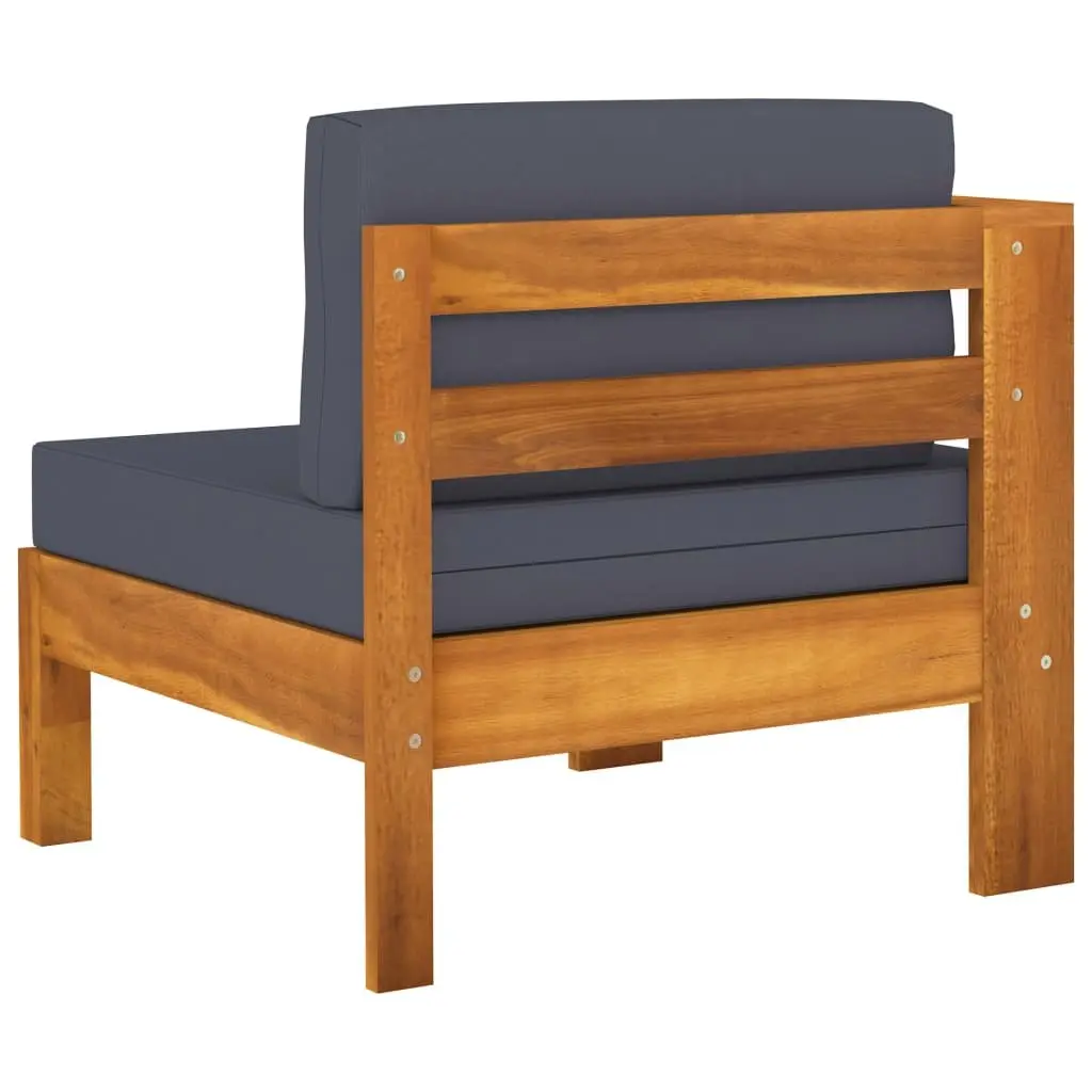 Garden Lounge Set 8 Piece Outdoor Furniture Patio Acacia Wood Grey Cushions