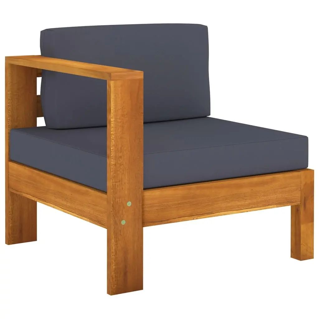 Outdoor Furniture Lounge Set 9 Piece Acacia Wood Grey Cushions Patio Garden