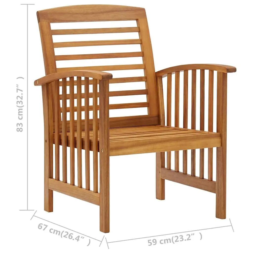 Garden Lounge Set Outdoor Furniture 5 Piece Solid Wood Patio Sofa Coffee Table Brown