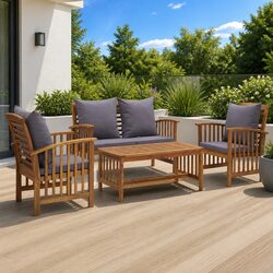 Warm and Inviting 4-Piece Garden Lounge Set