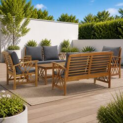 Comfortable 5 Piece Garden Lounge Set with Practical Features