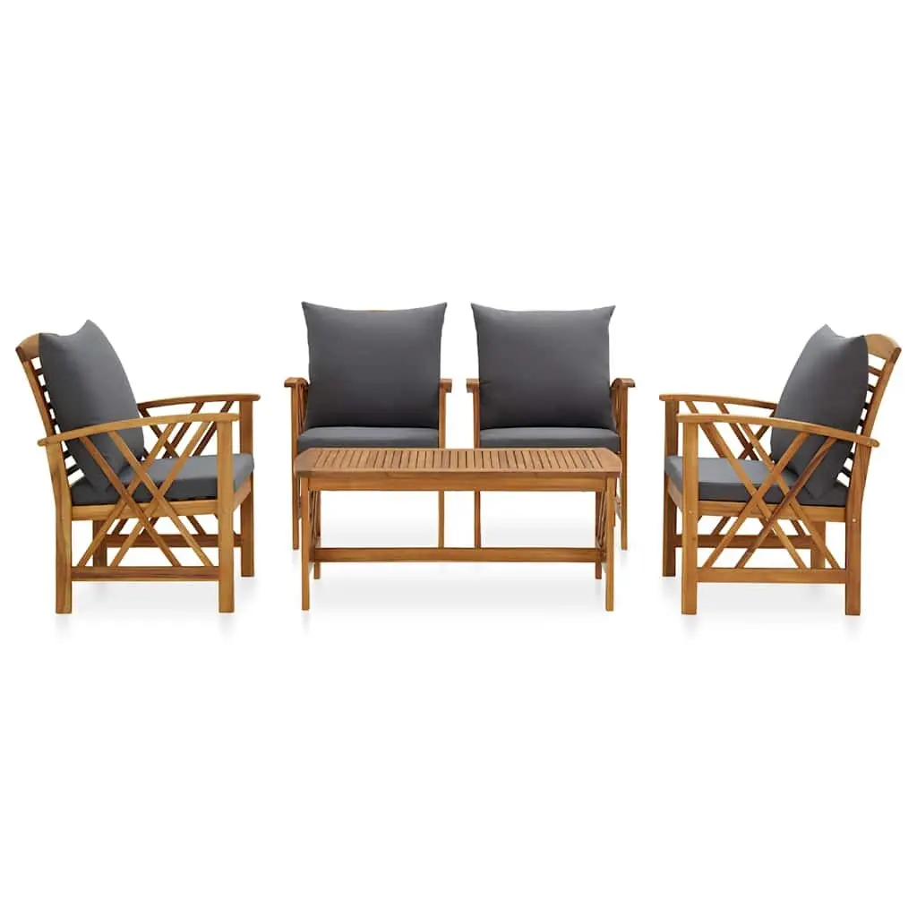 5 Piece Garden Lounge Set Outdoor Furniture Patio Sofa Coffee Table Grey