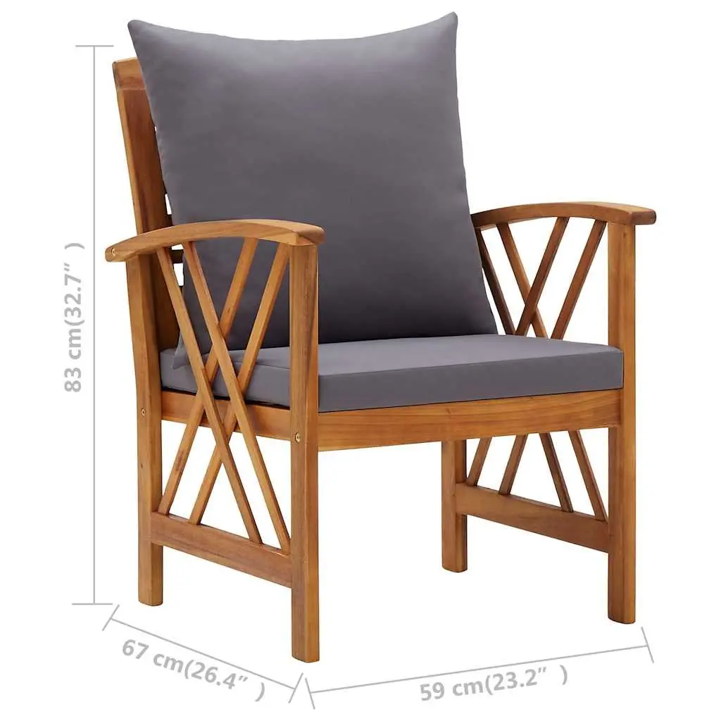5 Piece Garden Lounge Set Outdoor Furniture Patio Sofa Coffee Table Grey