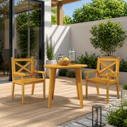Quality 3 Piece Outdoor Dining Set with Solid Acacia