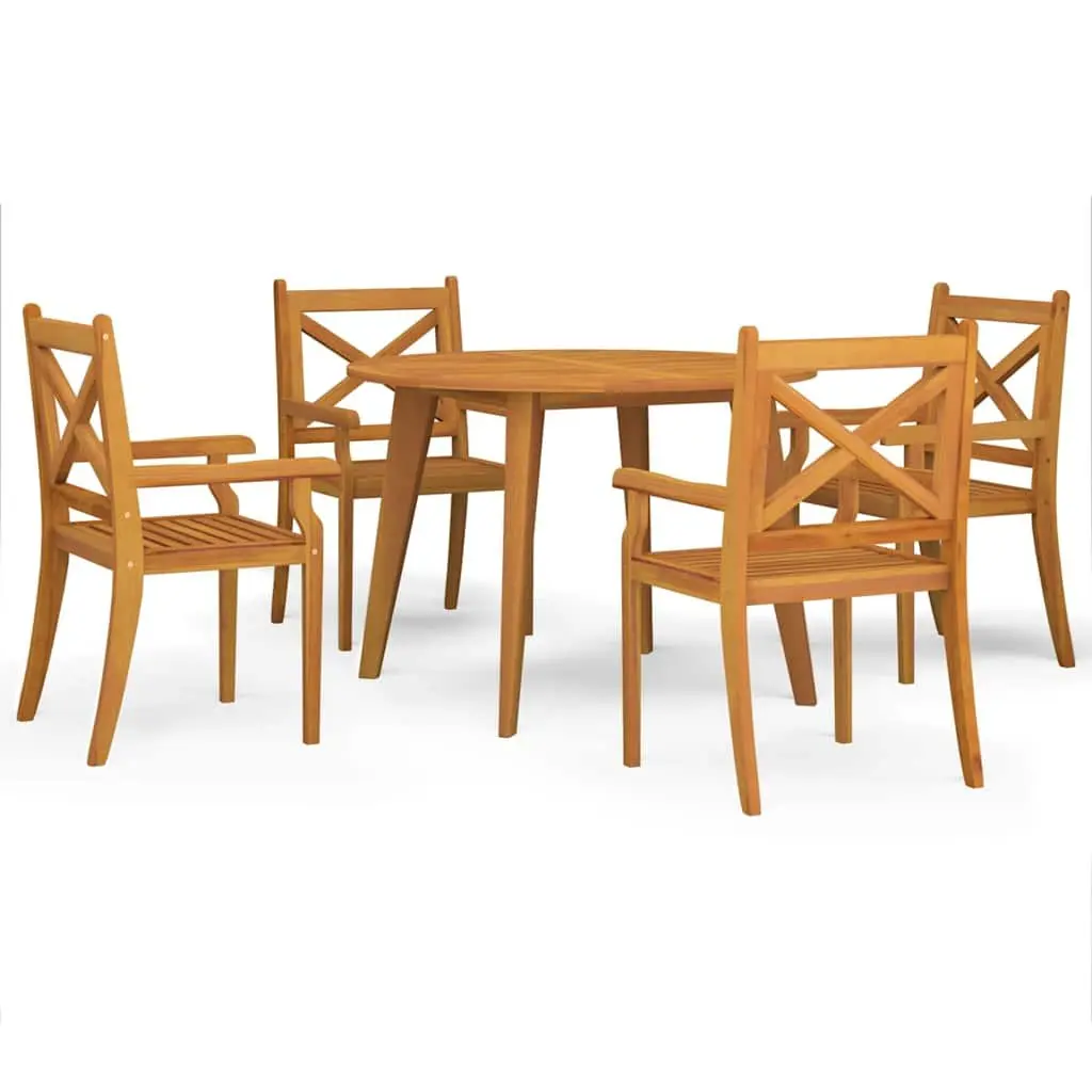 5-Piece Garden Dining Set in Brown Wood