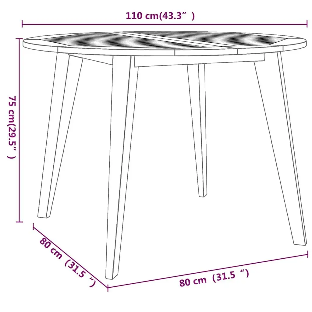 5-Piece Garden Dining Set in Brown Wood