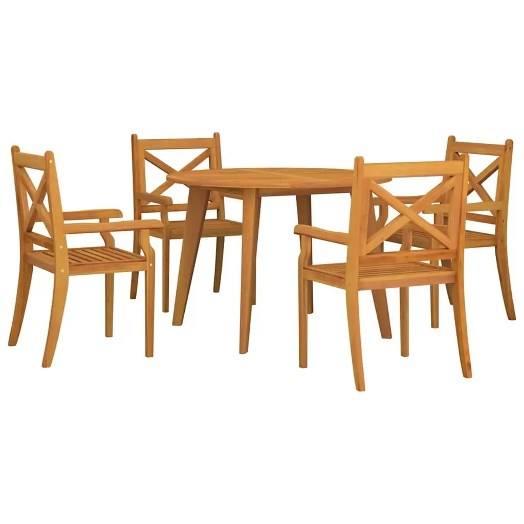 5-Piece Garden Dining Set in Brown Wood