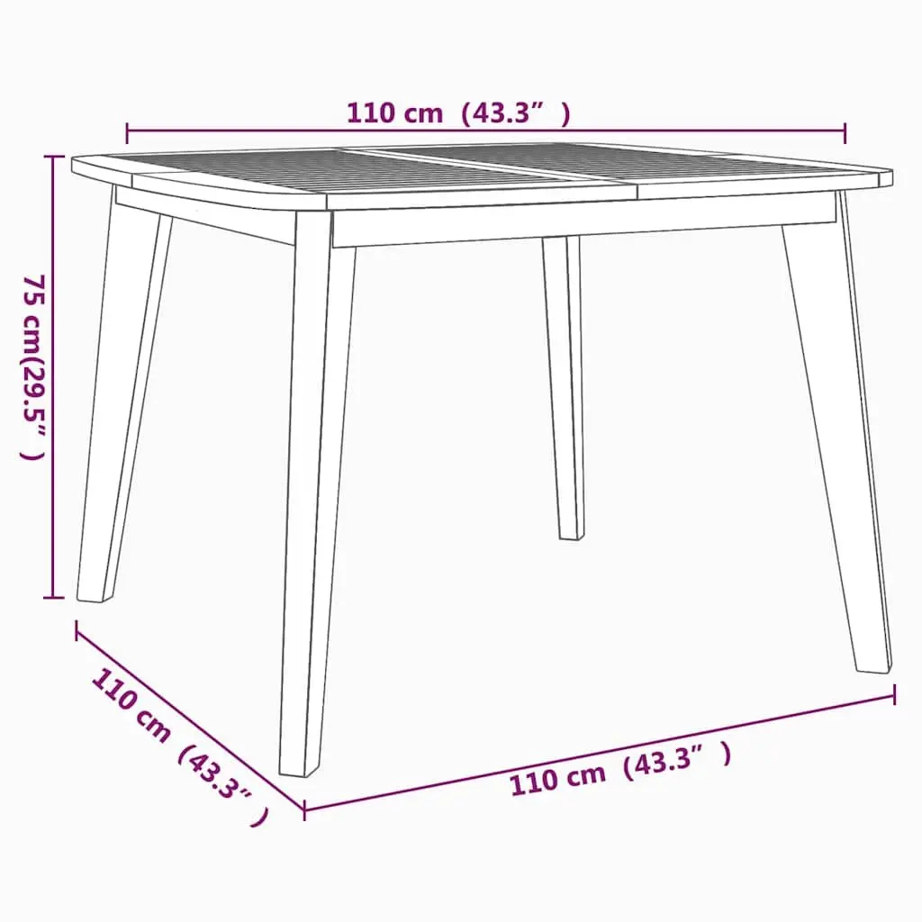 5 Piece Garden Dining Set Outdoor Patio Furniture Solid Acacia Wood Brown