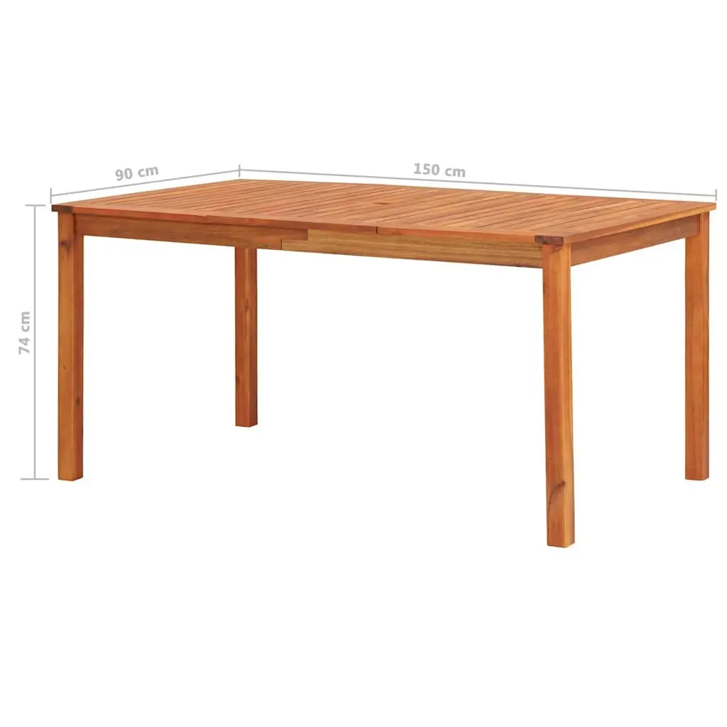 Garden Dining Set 7 Piece Outdoor Furniture Table Chairs Acacia Wood Grey