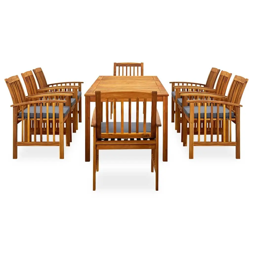 9-Piece Solid Acacia Wood Dining Set