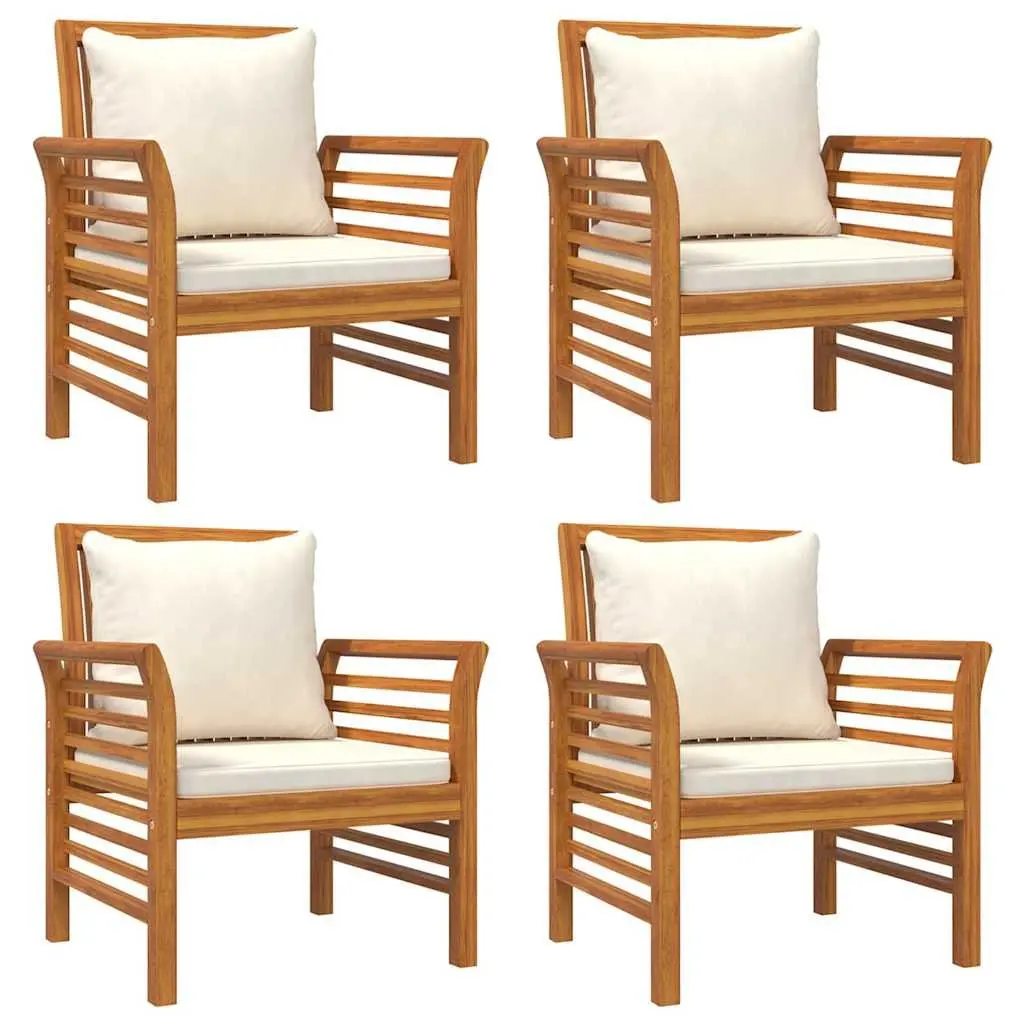 Garden Lounge Set Outdoor Furniture 5 Piece Brown Wood