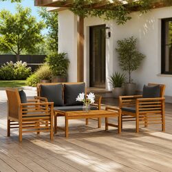 Reliable 4 Piece Lounge Set for Outdoor Relaxation