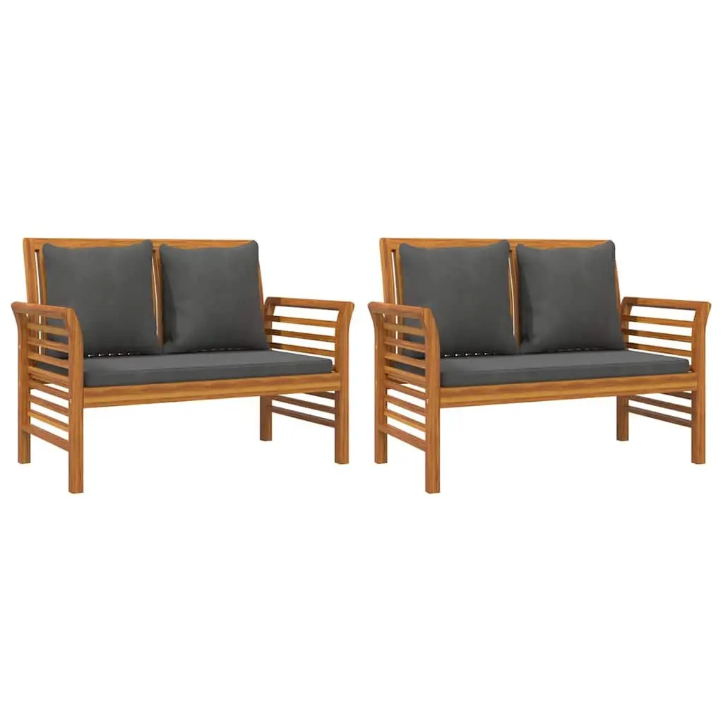 Outdoor Lounge Set 3 Piece Acacia Wood Brown with Cushions for Relaxing and Socializing