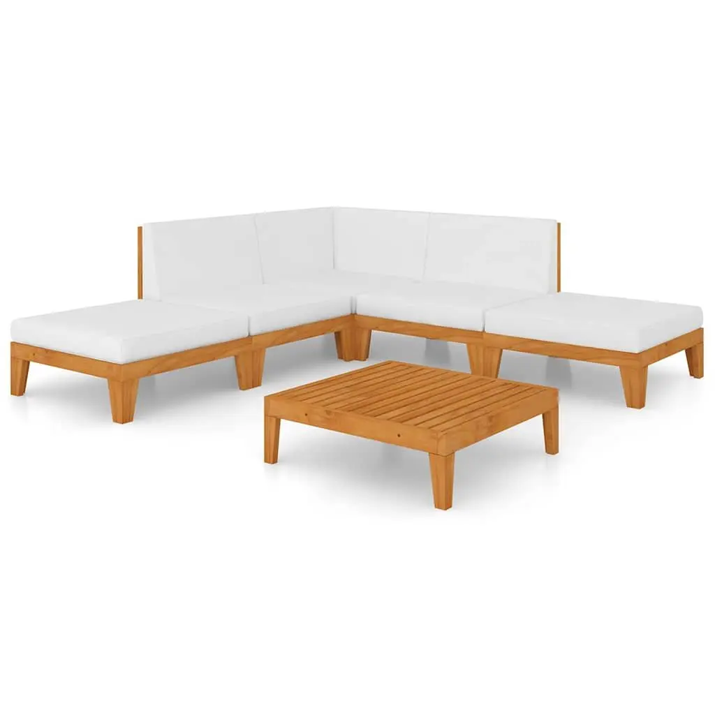 Garden Lounge Set 7 Piece Outdoor Furniture Solid Wood Patio White