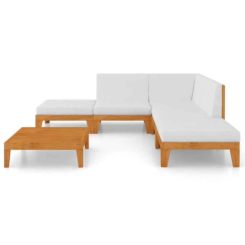 Garden Lounge Set 7 Piece Outdoor Furniture Solid Wood Patio White