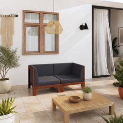 Reliable 2-Seater Outdoor Sofa with Acacia Wood Build