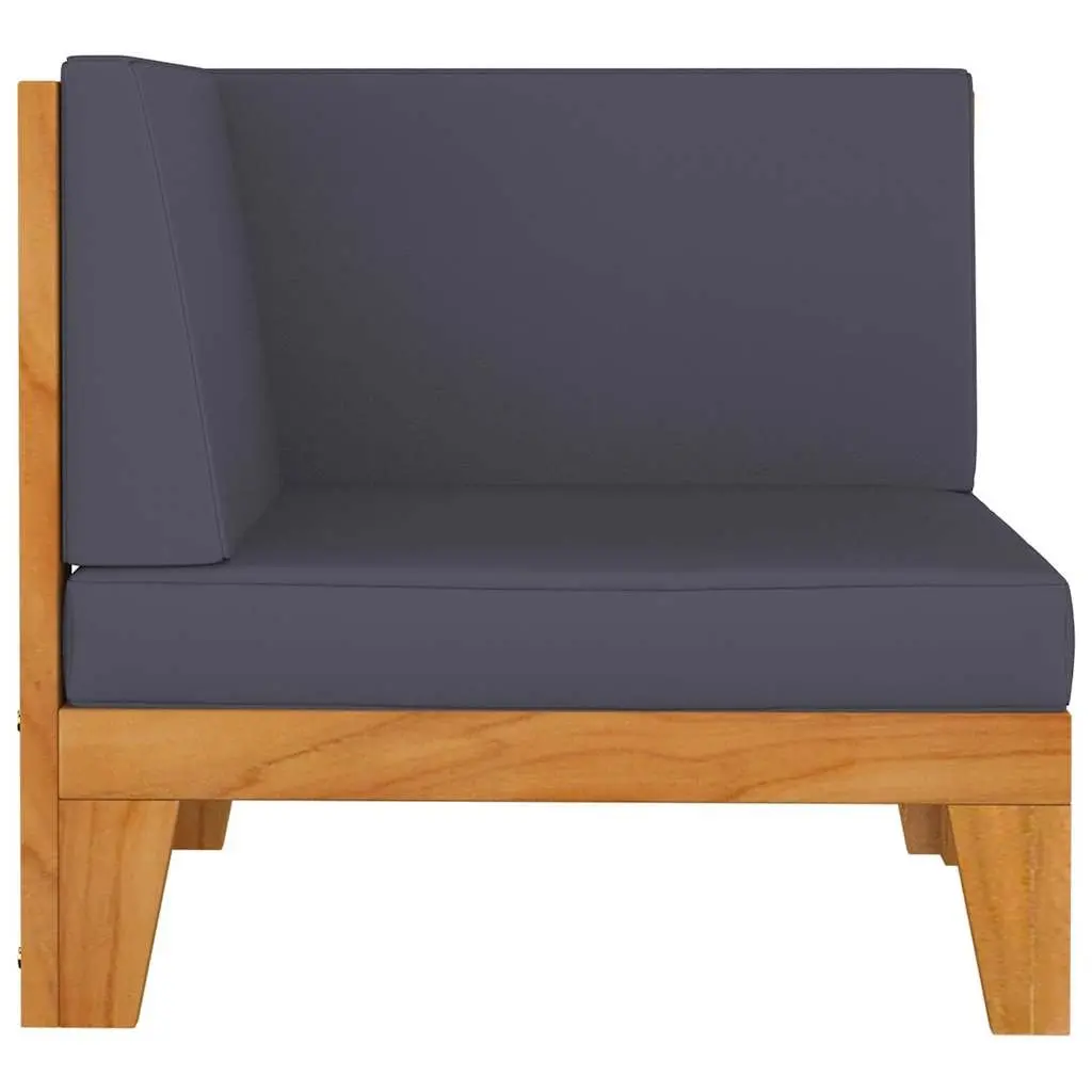 Outdoor Sofa 2-Seater Solid Acacia Wood with Grey Cushions Garden Patio Furniture