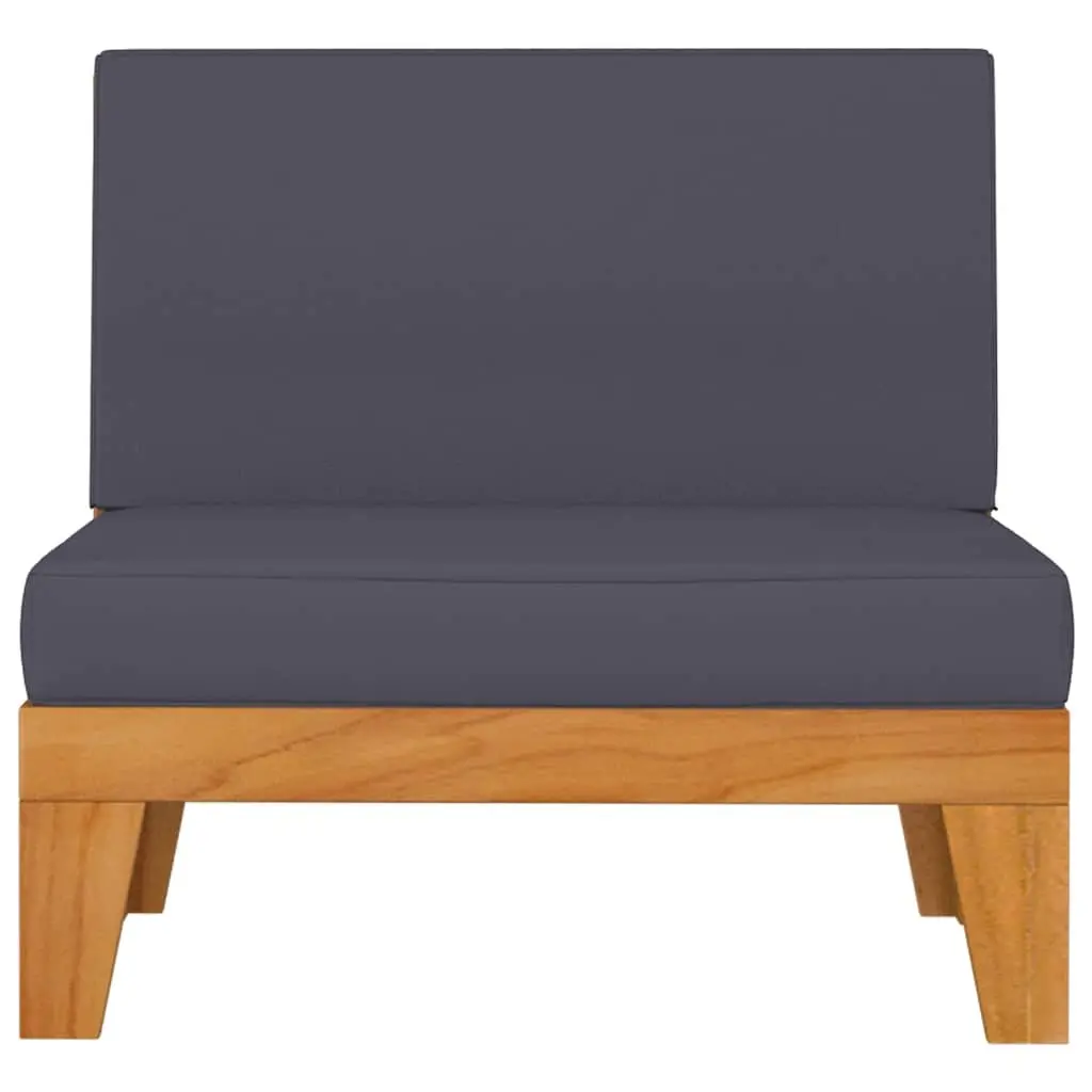 Outdoor Furniture Set 4 Piece Grey Acacia Wood Lounge with Cushions for Relaxing