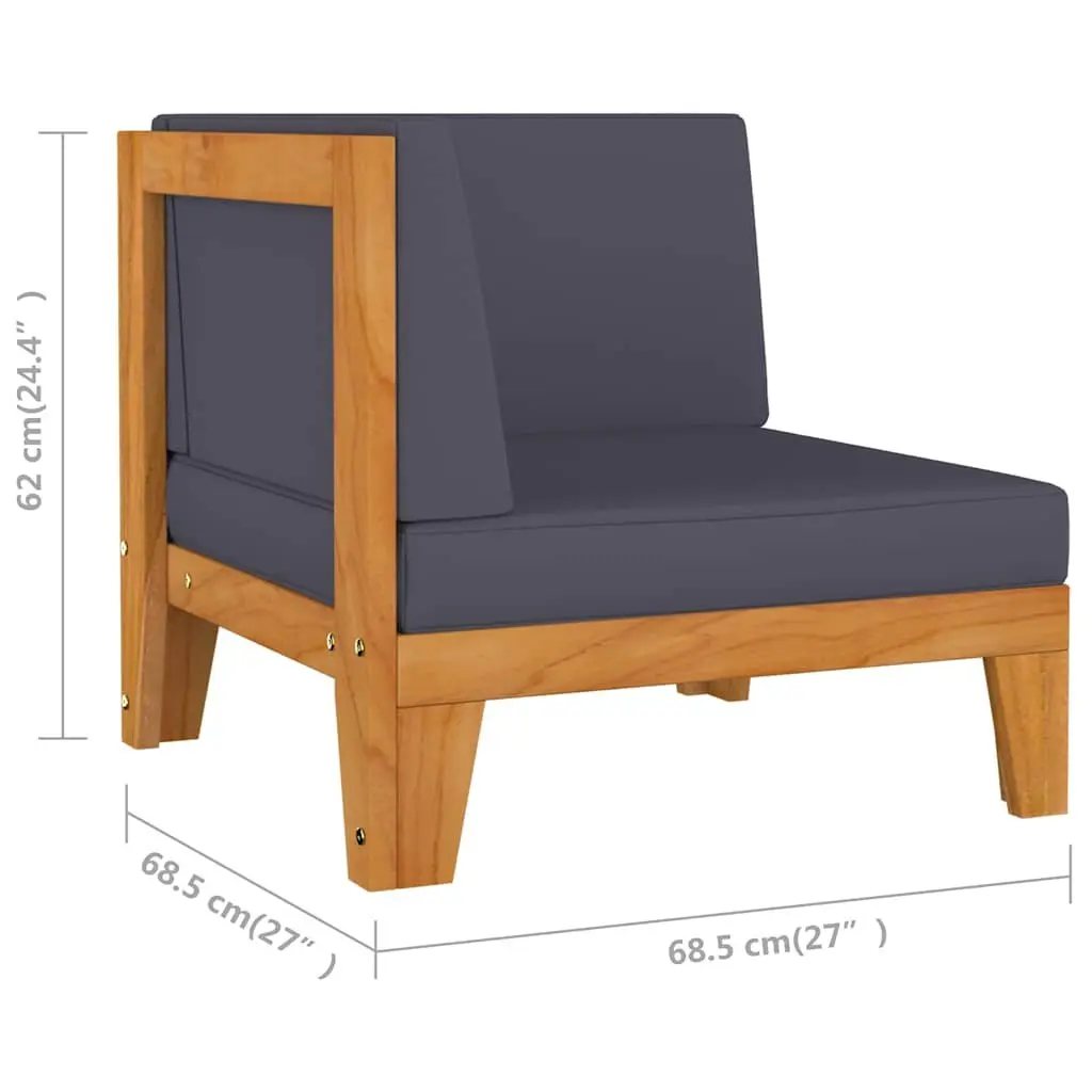 Outdoor Furniture Set 4 Piece Grey Acacia Wood Lounge with Cushions for Relaxing