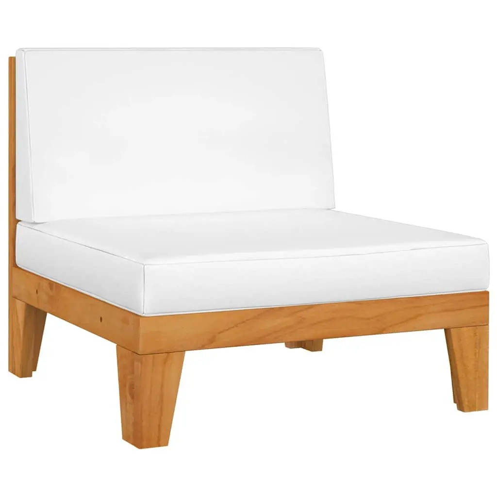 9 Piece Outdoor Lounge Set Modular Garden Furniture White Acacia Wood with Cushions