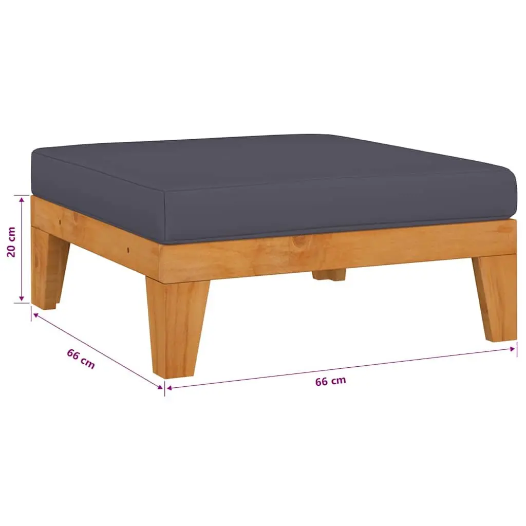 Garden Lounge Set 9 Piece Outdoor Furniture Modular Grey Acacia Wood Cushions