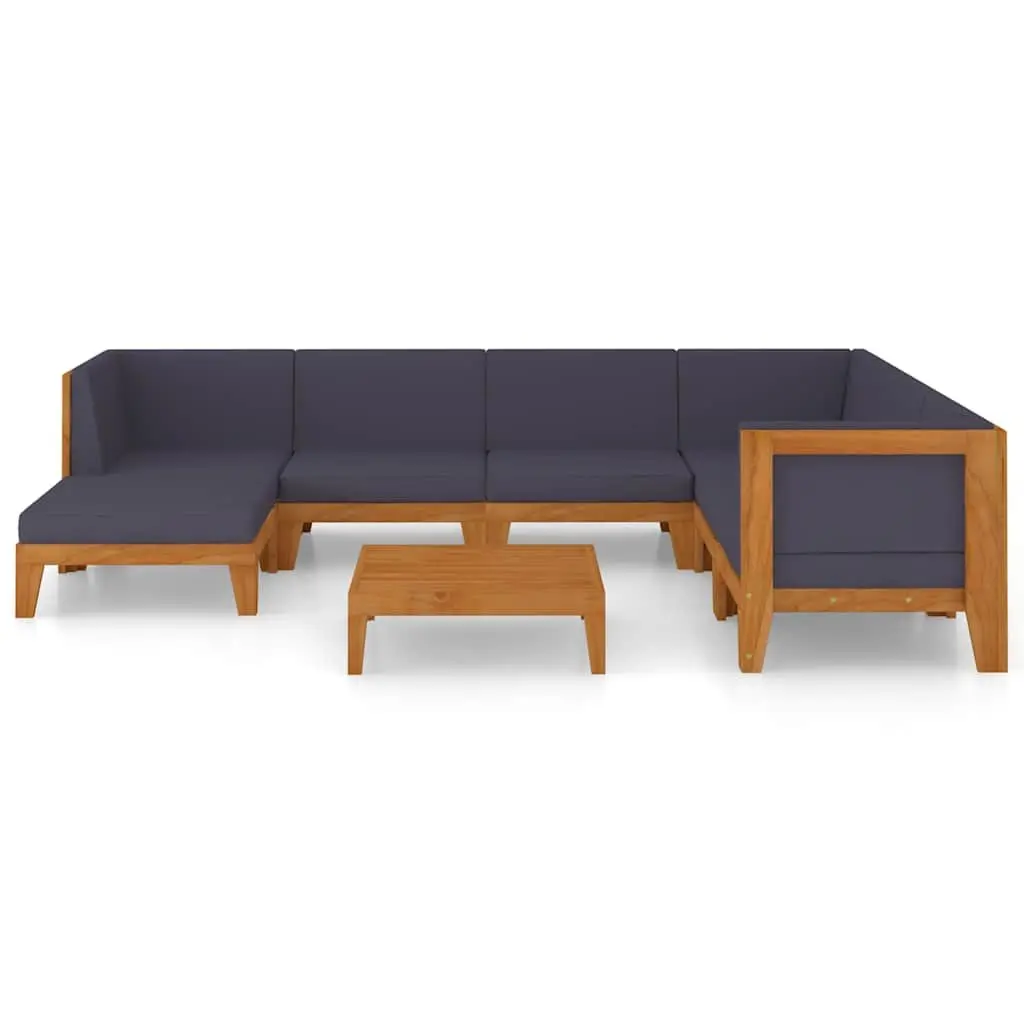 Garden Lounge Set 8 Piece Outdoor Furniture Acacia Wood Grey