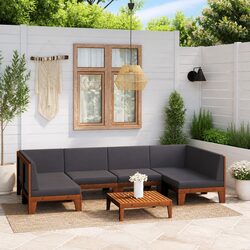 Reliable 7 Piece Garden Lounge Set with Durable Acacia Wood