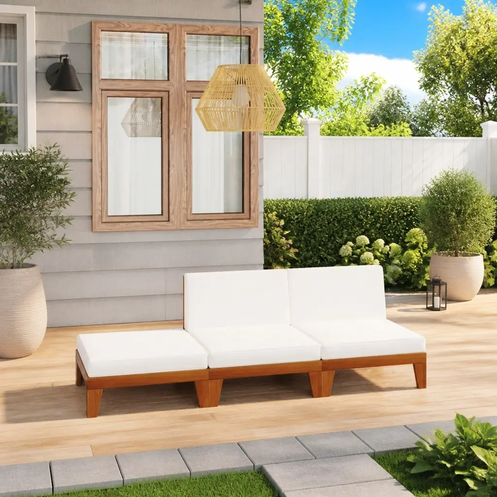 3-Piece Lounge Set with Cushions for Outdoor Use