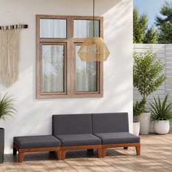 Comfortable 3 Piece Garden Lounge Set in Grey