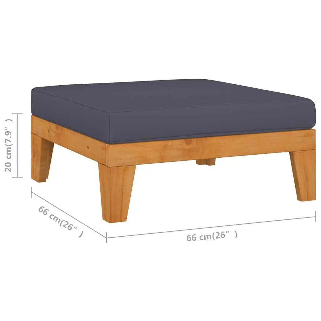 Garden Lounge Set Outdoor Furniture 3 Piece Solid Acacia Wood Grey