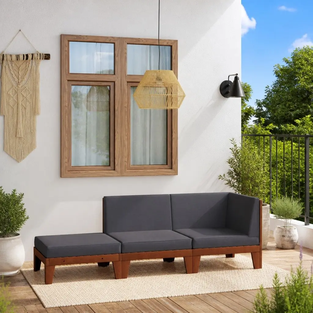 3 Piece Outdoor Lounge Set with Cushions