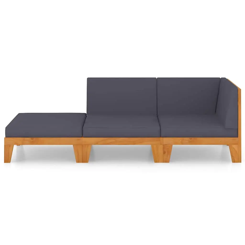 3 Piece Outdoor Lounge Set with Cushions