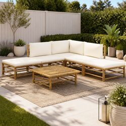 Comfortable 6-Piece Bamboo Lounge Set for Outdoor Living