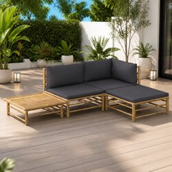 Comfortable Bamboo Lounge Set with Washable Covers