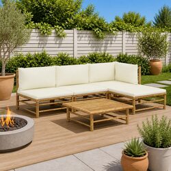 Reliable 5 Piece Bamboo Lounge Set for Your Outdoor Space