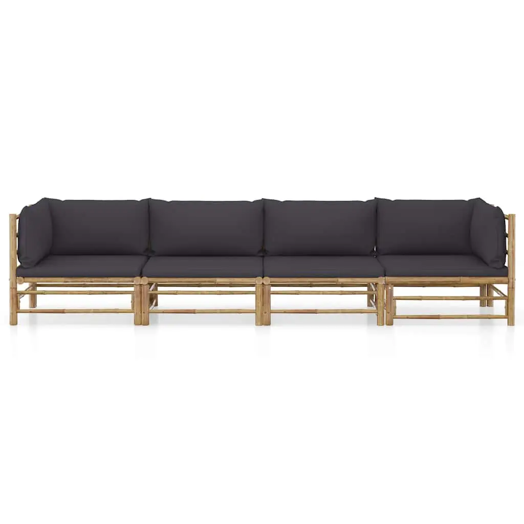 Bamboo Garden Lounge Set with Cushions