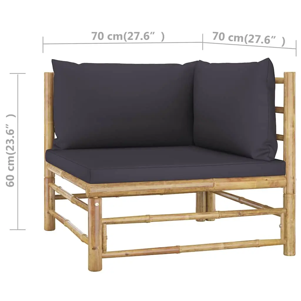 Bamboo Garden Lounge Set with Cushions