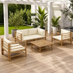 Comfortable and Practical 5-Piece Bamboo Lounge Set