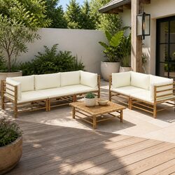 Reliable and Comfortable 6-Piece Bamboo Lounge Set