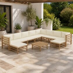 Value-Focused 11 Piece Bamboo Lounge Set for Comfort