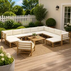 Comfortable and Affordable Bamboo Garden Lounge Set