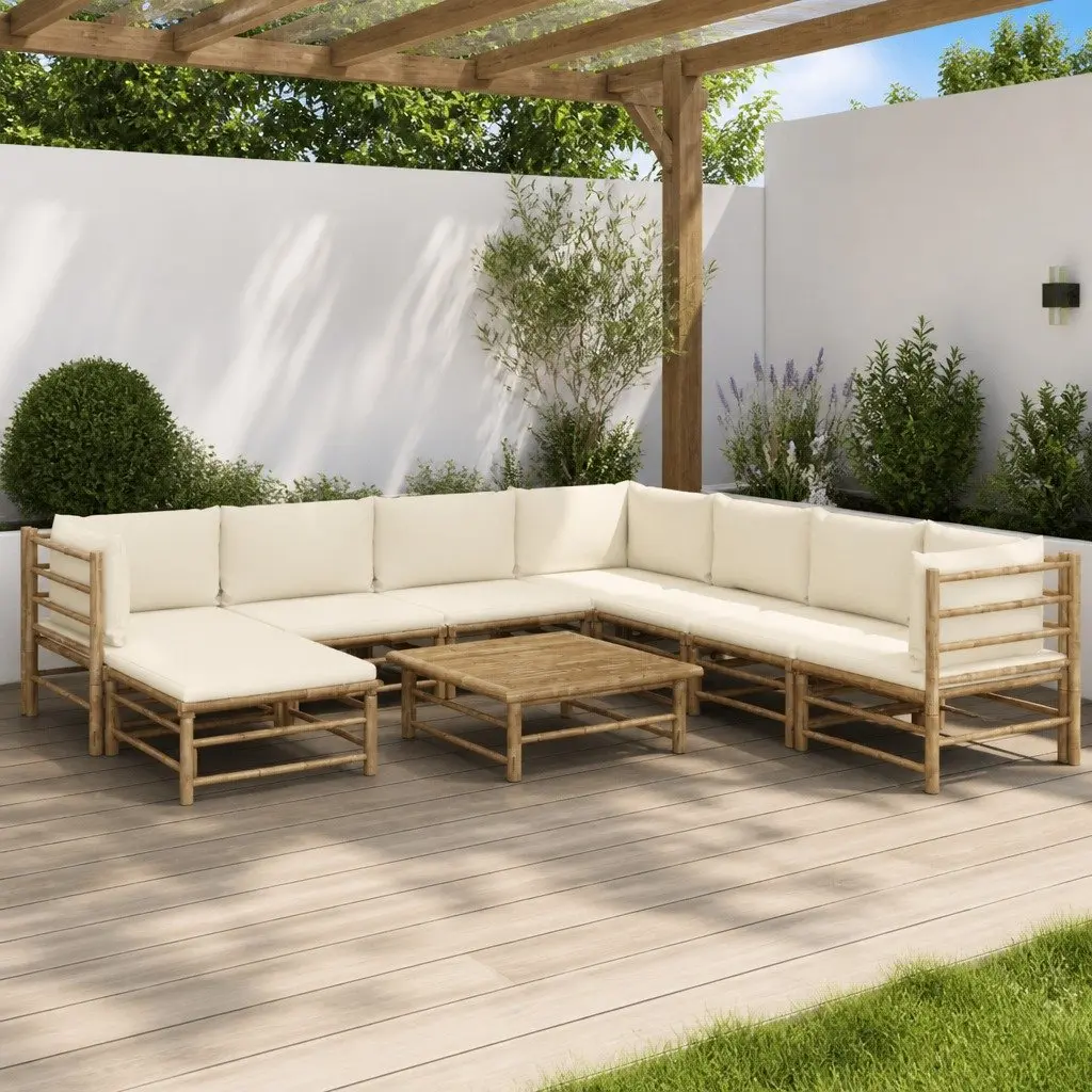 9-Piece Bamboo Lounge Set for Outdoor Enjoyment