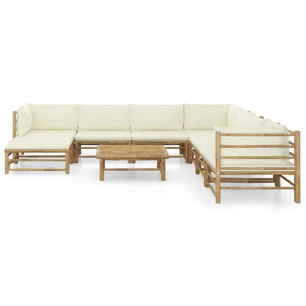 9-Piece Bamboo Lounge Set for Outdoor Enjoyment