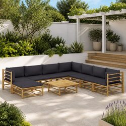 Practical 9-Piece Garden Lounge Set with Cushions