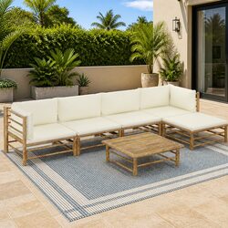 Comfortable and Practical 6-Piece Bamboo Lounge Set
