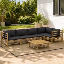 Value-Driven 6-Piece Bamboo Lounge Set for Outdoors