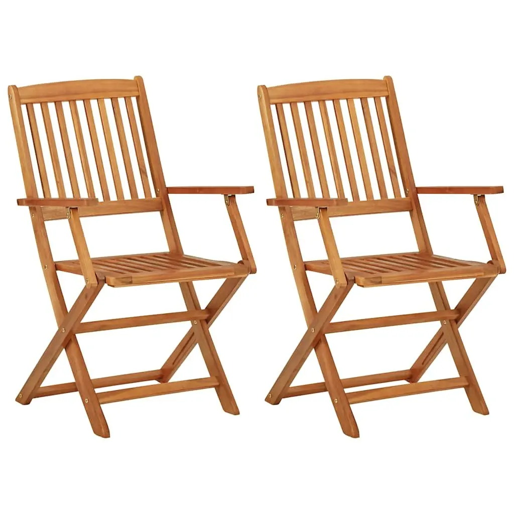 3 Piece Folding Garden Dining Set Outdoor Table Chairs Wood Furniture Brown