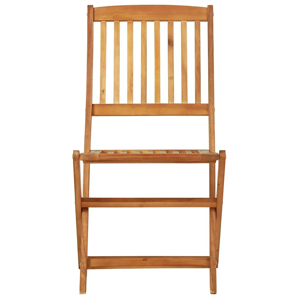 Folding Garden Dining Set Outdoor Table Chairs 3 Piece Brown Wood