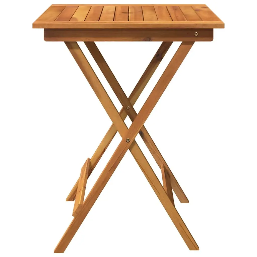 Folding Garden Dining Set Outdoor Table Chairs 3 Piece Brown Wood
