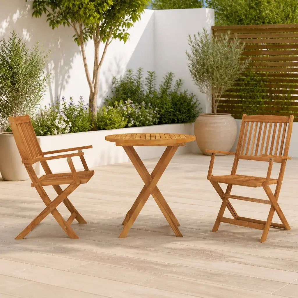 3-Piece Folding Dining Set for Outdoor Enjoyment